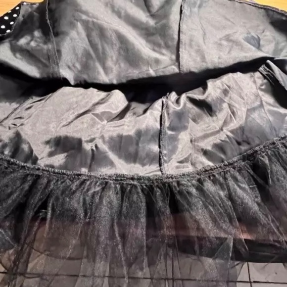 JESSICA McCLINTOCK GUNNE SAX Black & white polka dot strapless cocktail dress - Picture 8 of 9